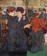 Two Women Dancing at the Moulin Rouge Henri de toulouse-lautrec